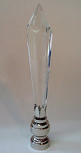 Load image into Gallery viewer, B&amp;P Lamp 3 1/2&quot; Lead Crystal Finial W/Nickel Finish Base
