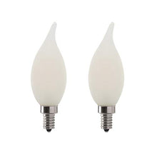 Load image into Gallery viewer, LED 6W Flame Tip Frosted Filament Chandelier Light Bulb, 60W Equivalent, 500 Lumens, 3000K Soft White, Dimmable, 120V, E12 Candelabra Base, Energy Star, (2 Pack)
