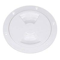 Attwood 12790-3 Deck Plate Inspection Port, 4-Inch Diameter, White ABS Plastic Construction, Pre-Drilled Flange
