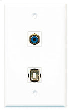 Load image into Gallery viewer, RiteAV - 1 Port RCA Blue 1 Port USB B-B Wall Plate - Bracket Included
