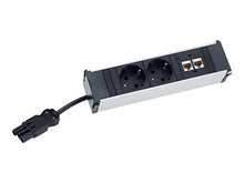 Load image into Gallery viewer, Bachmann CONI 1xUTE/French &amp; 2xEmpty Power Strip - ALU - Short, 912.009 (Power Strip - ALU - Short L: 217mm)
