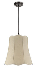 Load image into Gallery viewer, Aspen Creative Beige 74026 Two-Light Pendant with Scallop Bell Shaped (Spider) Shade, 14 x 20 x 20
