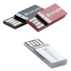 Clip-it USB Flash Drive, 8GB, Black/White/Red, 3/Pack