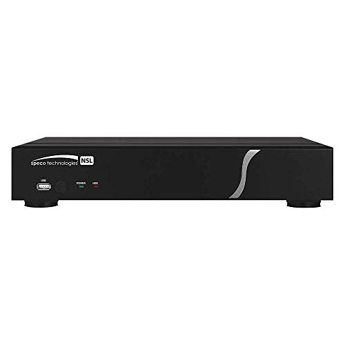 speco N4NSL1TB Network Video Recorder, Plug and Play, 4-Channel Video Input, 1080p/120 FPS Recording Resolution, 10 Mbps Throughput, 48 Volt DC, 1.2 Ampere, 1 TB