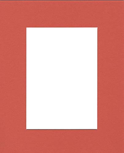 Pack of (5) 24x36 Acid Free White Core Picture Mats Cut for 20x30 Pictures in Orange