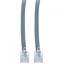 Load image into Gallery viewer, PCCONNECT RJ11, 6P / 4C, Silver Satin Flat, 1:1, one Foot (Data)
