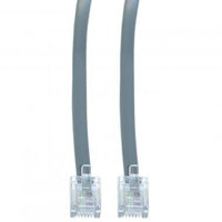 PCCONNECT RJ11, 6P / 4C, Silver Satin Flat, 1:1, one Foot (Data)