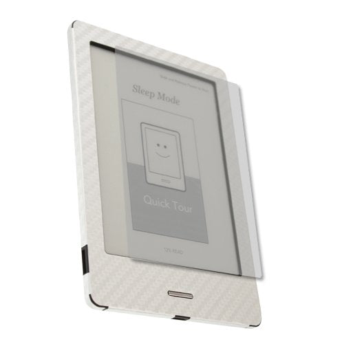 Skinomi Silver Carbon Fiber Full Body Skin Compatible with Kobo eReader Touch (Full Coverage) TechSkin with Anti-Bubble Clear Film Screen Protector