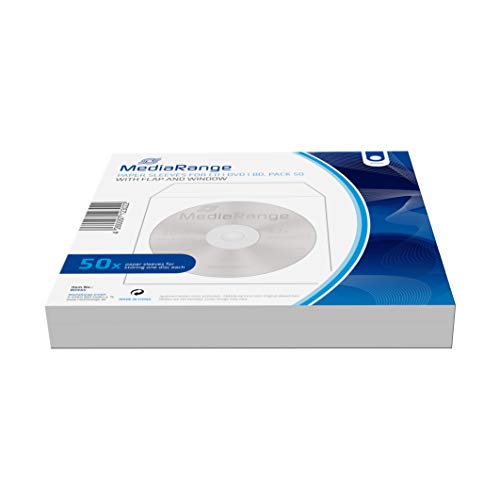 MediaRange CD/DVD Storage Media Case 50pcs, Papir, White, BOX65 (50pcs, Papir, White)