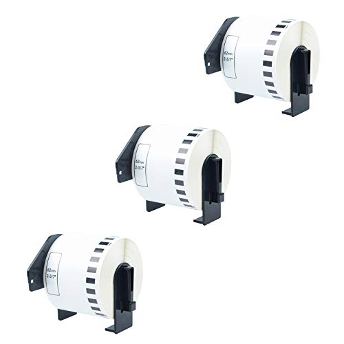 KCMYTONER 3 Rolls Compatible for Brother DK-2205 DK2205 White Continuous Length Paper Tape Labels 2.4 inch x 100 feet use in Ptouch Q Touch QL-500 QL-650 QL-1050 QL-1060 QL-720NW Series Label Makers