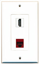 Load image into Gallery viewer, RiteAV - 1 Port HDMI 1 Port Cat6 Ethernet Red Decorative Wall Plate - Bracket Included
