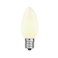 Novelty Lights 25 Pack C9 Ceramic Outdoor Christmas Replacement Bulbs, White, E17/C9 Intermediate Base, 7 Watt