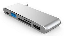 Load image into Gallery viewer, USB C 5-in-1 Hub Adapter, Aluminum Type C Converter Compatible with MacBook with 1 PD Charging Port, 1 USB 3.0 Ports, SD/Micro SD Card Reader and 4k HDMI (Silver Grey)
