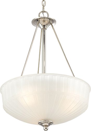 Minka Lavery Pendant Ceiling Lighting 1737-1-613, 1730 Series Large Bowl, 3 Light, 300 Watts, Polished Nickel