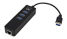 Load image into Gallery viewer, Ewent ew1123USB Hub Hub USB 3.0, 3 Ports + 1 RJ45 LAN Black
