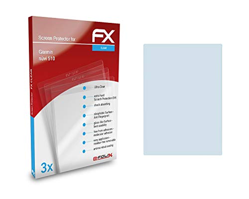 atFoliX Screen Protection Film Compatible with Garmin nvi 510 Screen Protector, Ultra-Clear FX Protective Film (3X)