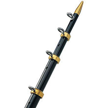 Load image into Gallery viewer, Taco Marine Tele-Outrigger Poles - OR Pole 15&#39; Black/Gold - Anodized Aluminum Black w/Gold Rings &amp; Tips Length 15&#39; OD Base: 1-1/8 (OT0441BKA15)
