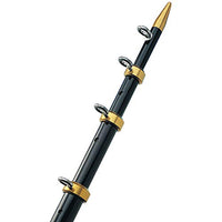 Taco Marine Tele-Outrigger Poles - OR Pole 15' Black/Gold - Anodized Aluminum Black w/Gold Rings & Tips Length 15' OD Base: 1-1/8 (OT0441BKA15)