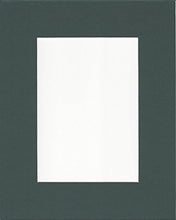 Load image into Gallery viewer, Pack of 5 11x14 Pine Green Picture Mats with White Core for 8x10 Pictures
