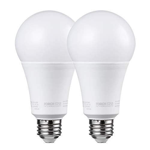 TORCHSTAR Dimmable A21 LED Light Bulbs, CRI 90, Super Bright LED Light Bulb 100W Equivalent, 17W, UL & Energy Star Listed, 25,000hrs, E26 Standard Base, No Flicker, 1600lm, 2700K Soft White, Pack of 2