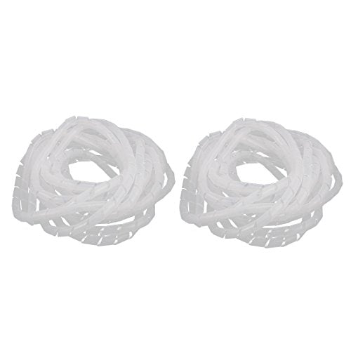 Aexit 2Pcs 12mm Tube Fittings Flexible Spiral Tube Cable Wire Wrap Computer Manage Cord Microbore Tubing Connectors Clear 7.5M