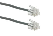 Load image into Gallery viewer, RJ11 Straight Modular Telephone Cable, Silver, 2ft,
