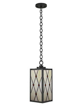 Load image into Gallery viewer, Diva At Home 12.5&quot; Black Antique Style Outdoor Patio Mini Pendant with Frosted Art Glass
