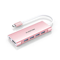 LENTION USB-C Multi-Port Hub with 4K HDMI Output, 4 USB 3.0, Type C Charging Compatible 2023-2016 MacBook Pro, New Mac Air & Surface, Chromebook, More, Stable Driver Adapter (CB-C35, Rose Gold)