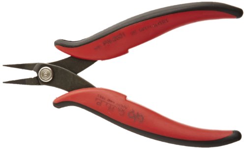 Hakko CHP PN-2001 General Purpose Short-Nose Pliers, Pointed Nose, Serrated Jaws, 20mm Jaw Length, 1.2mm Nose Width, 3mm Thick Steel