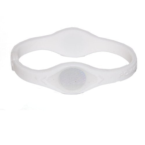 Power Balance Silicone Wristband Bracelet Large (White with White Letters) by Power Balance