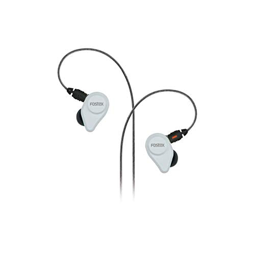Fostex In-Ear Stereo Headphones with Detachable Cable and Microphone, Clear White (TE-04WH)