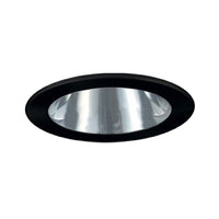 Jesco Lighting TM402CHBK 4-Inch Aperture Low Voltage Trim Recessed Light, Adjustable Open Reflector, Chrome Finish with Black Trim