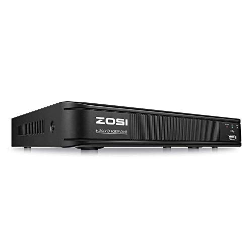 ZOSI 8 Channel 1080p HD-TVI Security DVR Recorder, Hybrid Capability 4-in-1(Analog/AHD/TVI/CVI) Surveillance DVR, Motion Detection, Remote Control, Email Alarm, No Hard Drive (Renewed)