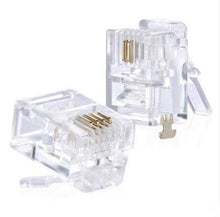 Load image into Gallery viewer, Davitu 50 pcs/lot Durable RJ11 RJ-11 6P6C 6P4C 6P2C Modular Plug Telephone Phone Connector and NC Crystal Head - (Color: 4 PIN)
