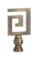 B&P Lamp Greek Key Lamp Finial, 2 1/2 Inch Ht, 1/4-27 Tap