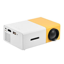 Load image into Gallery viewer, Mini Projector, Built-in Stereo Speaker Portable Multimedia Home Theater Projector with HDMI/AV/USB Interface 320x240 Resolution (White-Yellow)
