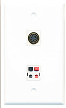 Load image into Gallery viewer, RiteAV - 1 Port S-Video 1 Port Speaker Wall Plate - Bracket Included
