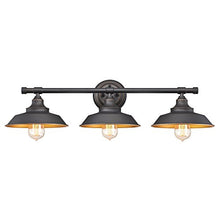Load image into Gallery viewer, Westinghouse Lighting 6344900 Iron Hill Three Light Indoor Wall Fixture, 3, Oil Rubbed Bronze/Bronze
