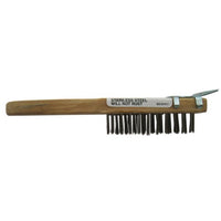 Heavy Duty Stainless Steel Wire Brush,Beaver Tail Handle w/Beveled Scraper