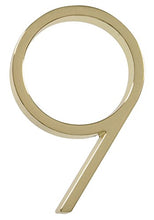 Load image into Gallery viewer, Distinctions by Hillman 843209 5-Inch Floating Mount House Polished Brass, Number 9
