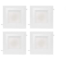 Load image into Gallery viewer, Westgate 15 Watt 6&quot; Inch Recessed Lighting Kit with Baffle Trim - Square Shaped LED Retrofit Downlight - Premium Dimmable Light Fixture - Best Ceiling Lights - ETL Listed (5000K Bright White 4 Pack)
