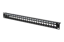 Load image into Gallery viewer, Digitus RAL 9005 Patch Panel Housing 1HE for Keystone Module 24-Port / 48.3 cm / 19 Inch for RJ45 and LWL Modules Black
