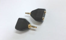 Load image into Gallery viewer, 2pcs copper Gold plated 3.5mm Stereo Plug to Dual Two 3.5 Female Ports Adapter
