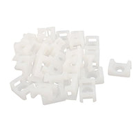 Aexit 32 Pcs Wiring & Connecting STM-2 Nylon Saddle Type Cable Tie Mount Holder Wire Heat-Shrink Tubing Organizers White