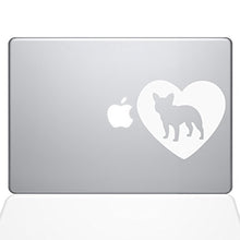 Load image into Gallery viewer, The Decal Guru Heart French Bulldog MacBook Decal Vinyl Sticker - 13&quot; MacBook Pro (2016 &amp; Newer) - White (1325-MAC-13X-W)
