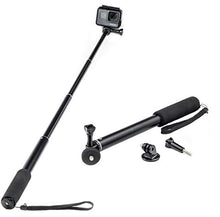 Load image into Gallery viewer, Digicharge Extendable Action Camera Selfie Stick Monopod, Compatible with GoPro Hero11 Hero10 Max Hero9 Hero8 Hero 11 Mini 10 9 8 Fusion Akaso Brave Apeman Fitfort Compact Camera Pole (1/4&quot; Thread)
