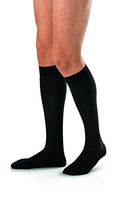 JOBST forMen Knee High 30-40 mmHg Ribbed Dress Compression Socks, Closed Toe, Large Full Calf, Black