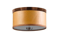 Woodbridge Lighting 15830STN-SV1150B Hudson Veneer Shade Flush Mount, Brulee