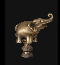Load image into Gallery viewer, B&amp;P Lamp Elephant Brass Finial, 2 1/4 in Ht, 1/4-27 Tap
