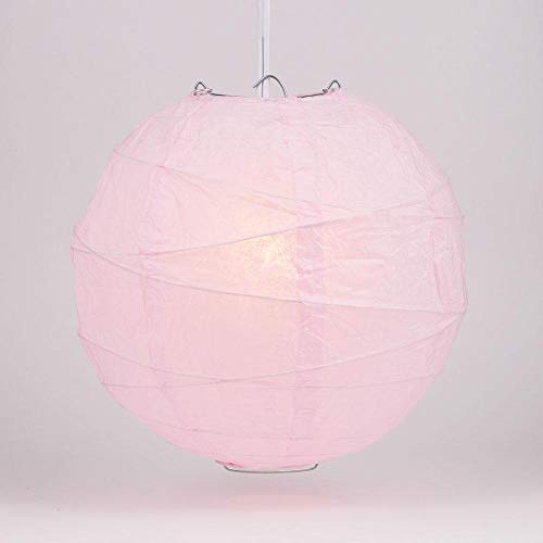 PaperLanternStore.com 12 Inch Pink Irregular Ribbed Paper Lantern (10 PACK)